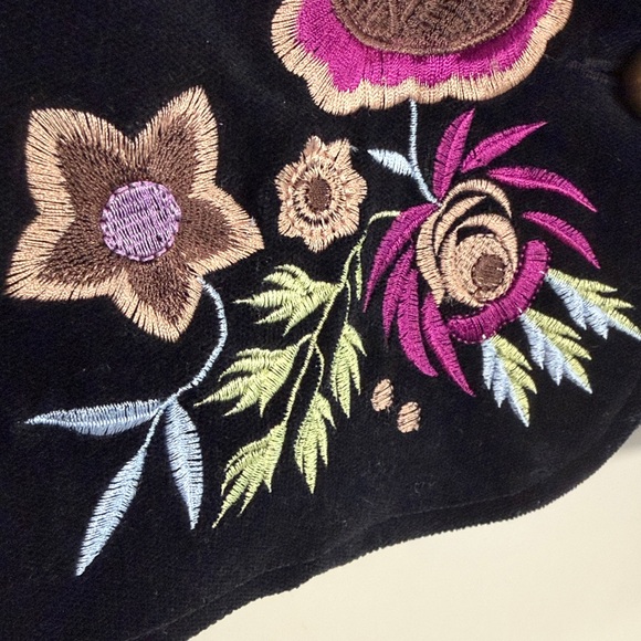 Kaktus Women’s Velvet Floral Embroidered Blazer - Picture 6 of 10